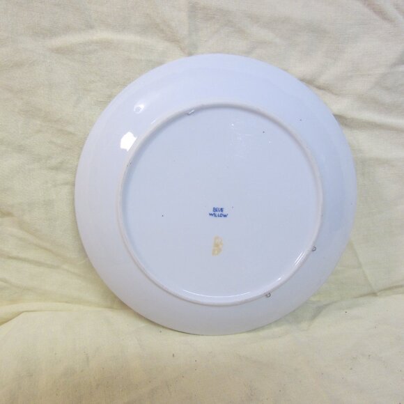 VTG BLUE WILLOW DISPLAY PLATE, HAND PAINTED TRADITIONAL BLUE, 10'' PLATE - Picture 6 of 7